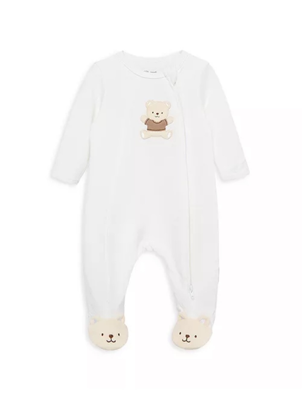 Little Me Cream Bear Footed One-Piece